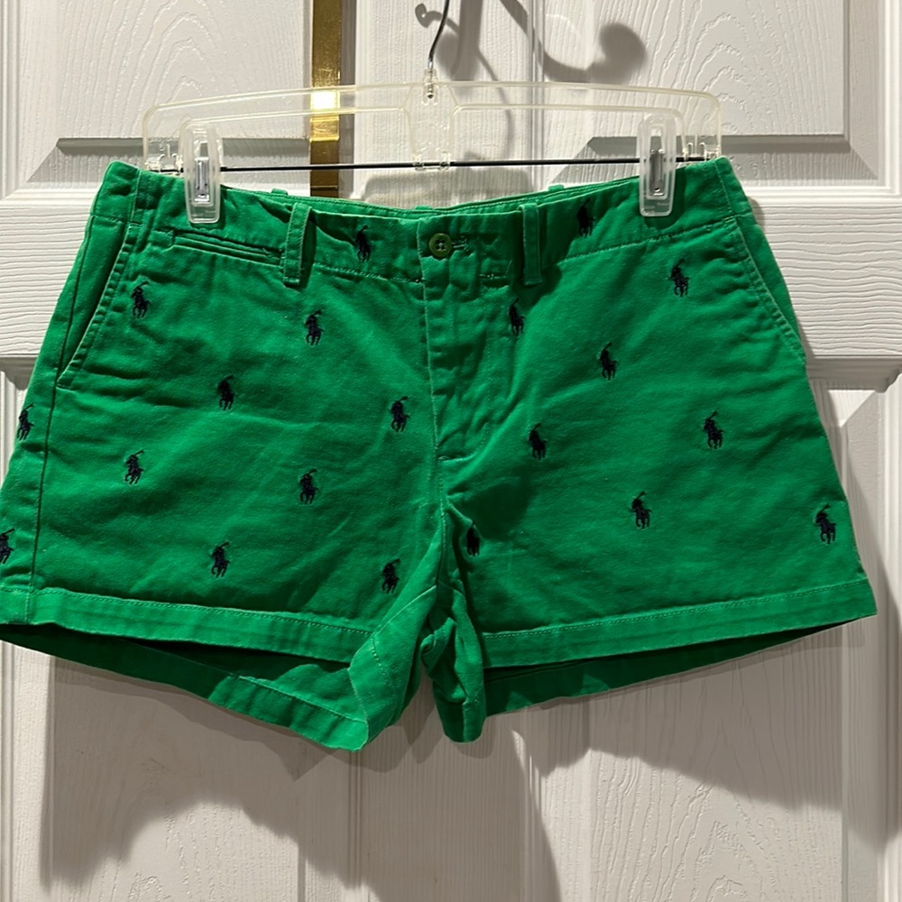 Polo Ralph Lauren cotton green shorts. Size 8